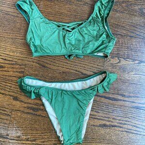 Green Bikini set size approx M/L